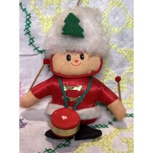Russ Berrie And Co. Drummer Boy Stuffed Christmas Ornament Vintage Decor